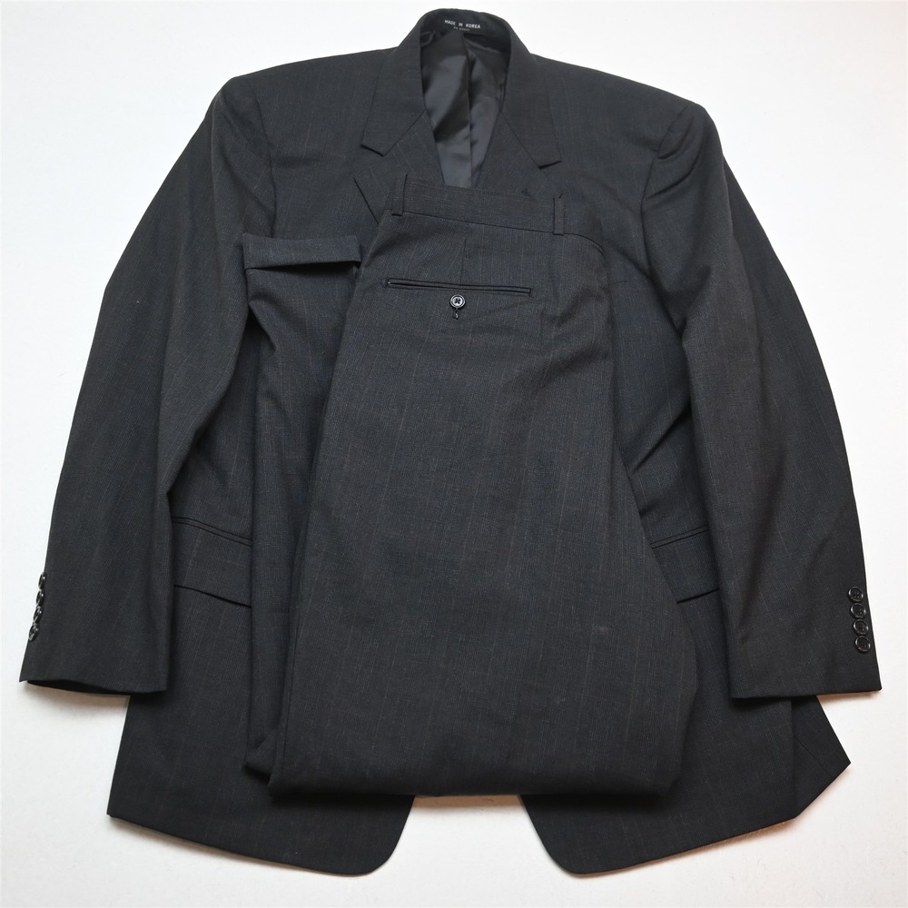 Gerald Austin 43R 36x32 Gray Glenn Check 100% Wool Mens Jacket Pants Suit